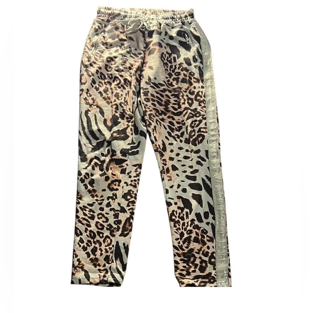 Free for Humanity Leopard Print Track Pants made in Italy 🇮🇹